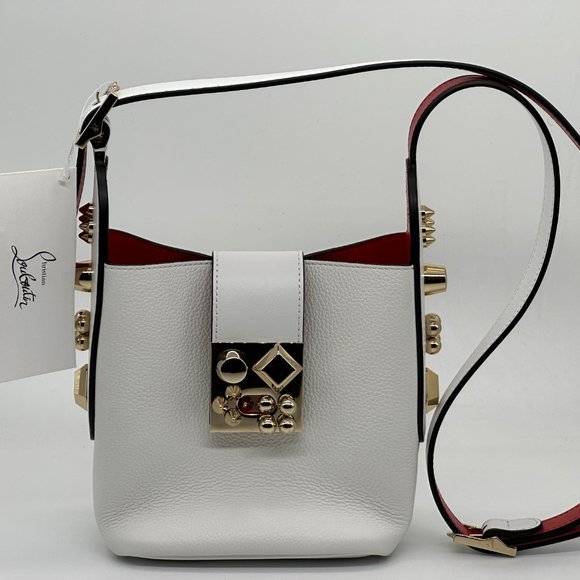 Christian Louboutin CARASKY Empire Leather Shoulder Crossbody Bucket Bag - Picture 7 of 16
